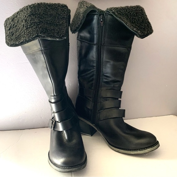 Hush Puppies Black Heeled Boots Ladies Size 6m - Picture 4 of 9